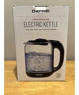 Chefman 1.7 Liter Electric Glass Tea Kettle with LED Boil Lights, Clear/... - $35.28 CAD