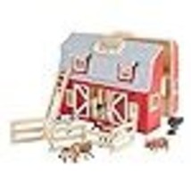 Melissa &amp; Doug Fold and Go Wooden Barn With 7 Animal Play Figures - Farm Animals - £49.26 GBP