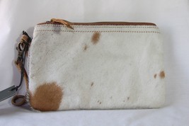 Handbag (new) WHITE &amp; BROWN HAIRON SMALL BAG - 9: L X 5.75&quot; H - S-0785 -... - £10.71 GBP