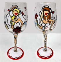 Bottoms Up Bride to Be Wine Glass 95 And Sunny 15 oz Hand Painted New In Box - £12.30 GBP