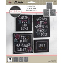 Plaid FolkArt Welcome Lily &amp; Val Stencil Pack - £19.90 GBP