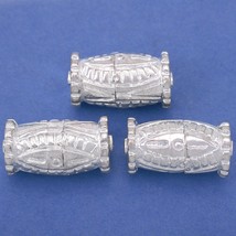 Bali Barrel Silver Plated Beads 21.5mm 19 Grams 3Pcs Approx. - £5.60 GBP