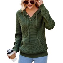 Women Fall Hoodies Sweater Knit V Neck Tops Oversized Fashion Pullover C... - £55.63 GBP