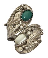 Vintage Southwestern Sterling Silver 925 Oval Gemstone  Ring Size 7.5 - $93.10