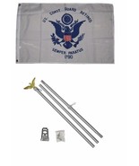 3&#39;x5&#39; USCG COAST GUARD Polyester Flag and 6&#39; Aluminum POLE KIT by Missio... - $49.11 CAD