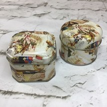 Victorian Christmas Themed Holiday Candles In Tin Boxes Lot Of 2  - $11.88