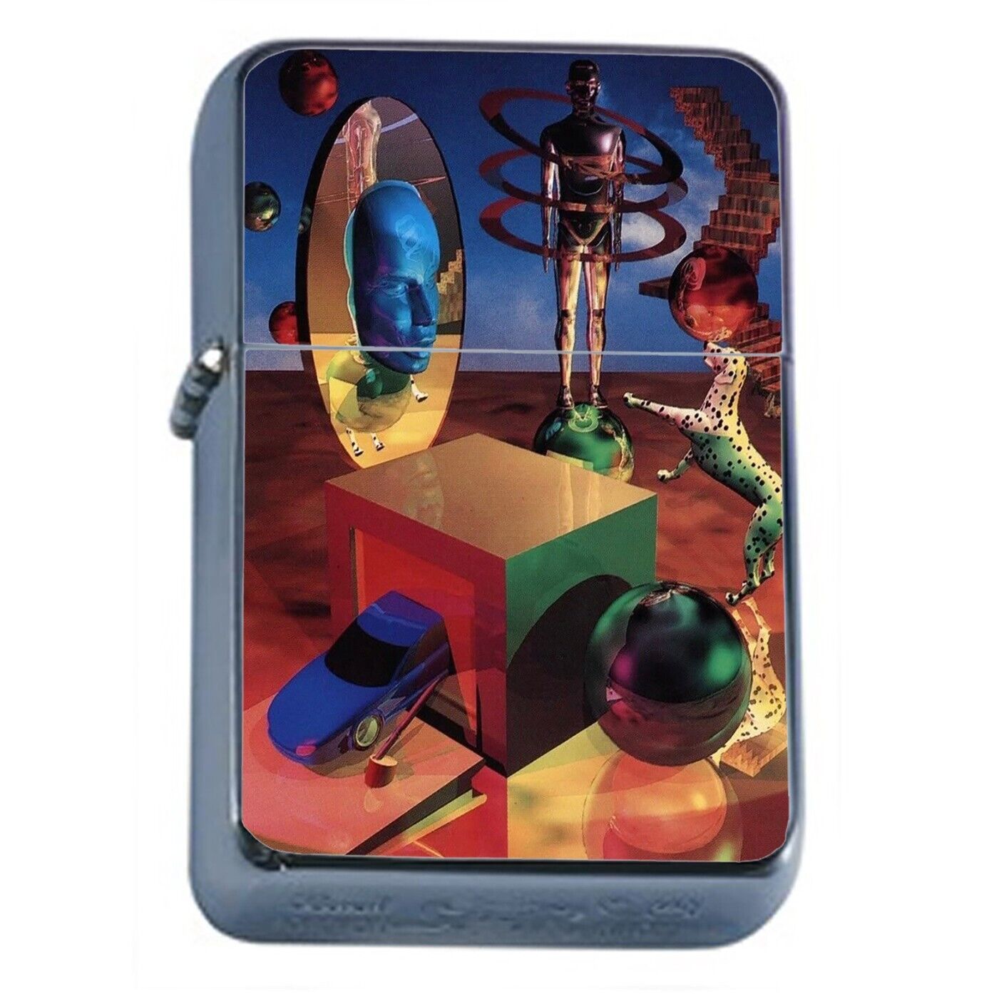 Classic New Millennium Mixed Media Art Flip Top Oil Lighter Windproof - $14.80
