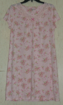 New Womens Croft &amp; Barrow Pink W/ Dotted Floral Print Knit Nightgown Size S - £22.19 GBP