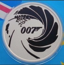 2022 1 oz Colorized Tuvalu James Bond Series 007 Silver Coin BU Colorized - £35.35 GBP