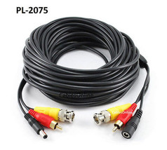 75Ft Cctv Security Camera Audio/Video/Dc Power Cable W/ Bnc/Rca Male Plugs - £31.28 GBP