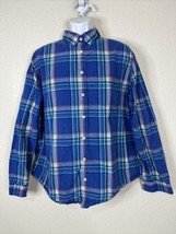 Merona Men Size XL Blue Check Plaid Button Up Shirt Long Sleeve Pocket - £5.92 GBP