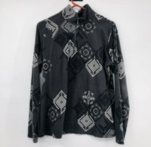 Columbia Quarter Zip Pullover Fleece Womens XL Used Gray Black White - £14.07 GBP