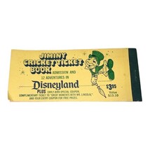 Vintage Disneyland Jiminy Cricket Ticket Book - 12 Unused Tickets 1970s image 8