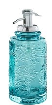 Pioneer Woman ~ Embossed Vintage Style Glass ~ AMELIA ~ TEAL ~ Soap Disp... - $35.00