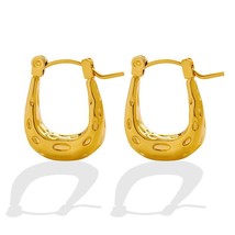 Simple Retro Small U-shaped Hoops Earrings Stainless Steel For Women Earings Eur - £15.53 GBP