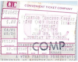 Vintage Beach Boys Ticket Stub June 23 1981 Detroit Michigan - £44.82 GBP