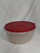 Red Tupperware Lid Seal (230) &amp; Bowl (272),  4.5&quot; T x 9&quot; , Sheer &amp; Red - £9.12 GBP
