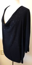 Eileen Fisher Size- 2X Merino Wool Sweater with Glass Beaded  Accent  Black  - $39.98