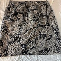 Valerie Steven's Women's Black Paisley Silk Midi Skirt Size M - $39.60
