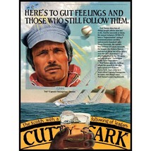 1981 Cutty Sark Scotch Vintage Print Ad Ted Turner America&#39;s Cup Yacht Wall Art - $10.97