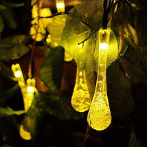 Size: 40 LED,Color: Warm White - Dew Droplets 20 LED Solar Lights Falling Like D - $940.72 MXN