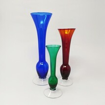 1970s Gorgeous Set of 3 Vases  in Murano Glass, Made in Italy - £230.97 GBP