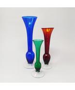 1970s Gorgeous Set of 3 Vases  in Murano Glass, Made in Italy - £227.27 GBP