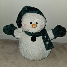 Best Made Toys Snowman Stuffed Animal Big 16&quot; Decor Green Hat Scarf Christmas - £39.51 GBP