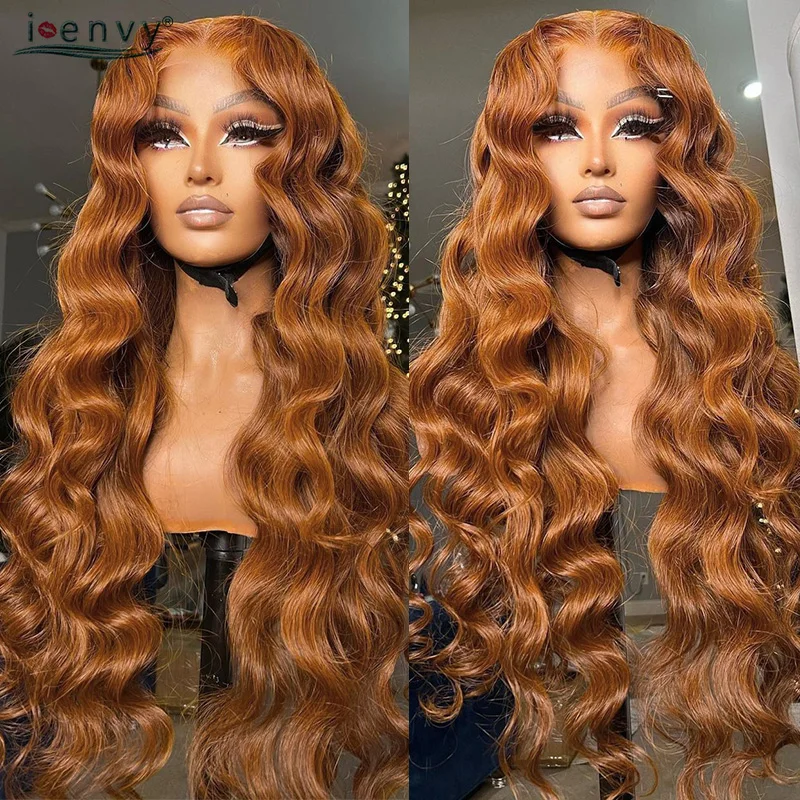 13x6 Ginger Blonde Lace Front Wigs Pre Pluck Body Wave Colored Red 13X4 Hd La - £123.99 GBP+
