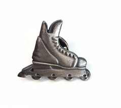 Pewter Tone Rollerblade Skate Lapel Tack Pin Signed MSM Silver Tone Skating - £9.59 GBP