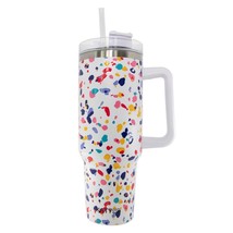 Colorful Fun Confetti Print 40 oz Stainless Steel Tumbler Cup with Handle - £28.48 GBP
