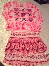 Valentines Day Justice skirt set Size 14 top Size 16 skirt 2 piece New  - $27.00