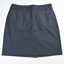 LOFT 8 Blue Pockets Stretch Zip Womens Straight Pencil Skirt - £11.00 GBP