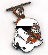 Disney Chip &amp; Dale as Star Wars Ewoks on a Stormtrooper Helmet pin - £20.52 GBP