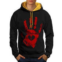 Wellcoda Heart Break Cool Mens Contrast Hoodie, Break Casual Jumper - £31.36 GBP