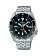 Seiko 5 Sports Stainless Steel 42.5 MM GMT Automatic Black Dial Watch SS... - $284.05