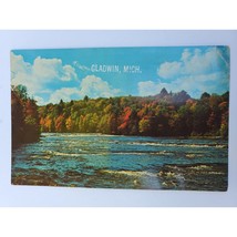 Postcard Gladwin Michigan Scenic River with Colorful Trees Posted 1966 W... - £7.25 GBP