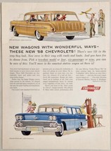 1958 Print Ad Chevrolet Nomad Station Wagon &amp; Chevy Brookwood Antique Store - $15.37