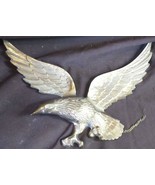 Vintage Cast Yellow Brass American Bald Eagle Bird House Garden Wall Pla... - $69.90 CAD