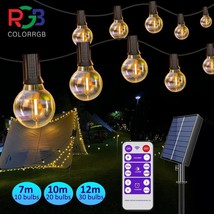 12m 30 Leds G40 Solar String Lights Outdoor Patio Lights Solar &amp; USB Powered - £40.08 GBP+