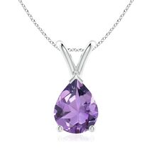 ANGARA 1.5 Ct Natural Amethyst Pear Shape Pendant Necklace in Sterling S... - $189.05+