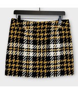 J. CREW wool blend plaid mini skirt yellow/black/white academia size 4 S... - $35.00