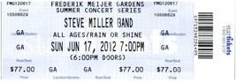 Steve Miller Band Ticket Stumpf Juni 17 2012 Grand Rapids Michigan - £26.51 GBP