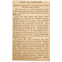 1895 Chicago Fire H. Wolf Madison Street Article Conflagration Victorian... - $24.99