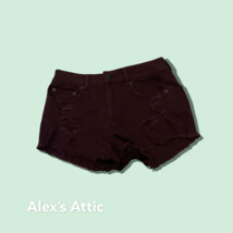 American Eagle Outfitters Women’s Denim Burgandy Jean Cut Off Shorts   S... - $11.39 CAD