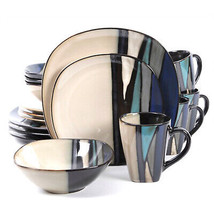 Gibson Elite Althea 16 pc Multicolor Abstract Stoneware Dinnerware Set - £67.31 GBP