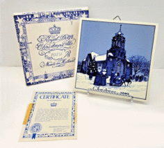 Vintage Royal Delft Christmas Tile 1979 Bartholomeus Church Schoonhoven Box COA - £7.98 GBP