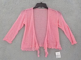 Favant Knitted Shawl Wrap Ladies One SZ Petite Pink Front Tie Delicate J... - £8.04 GBP