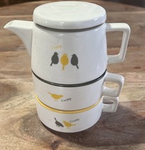 Vintage Mister Donut Stacking Teapot With 2 Cups  -  Super Rare Find! 6”... - $1,391.42 MXN