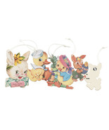 Primitives By Kathy Retro Easter Bunny Duck Chick Ornament Gift Tags Mag... - $20.35 CAD